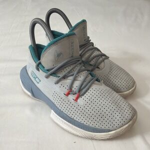 Under Armour‎ Steph Curry 3ZERO Basketball Size 2Y Shoes 3022118-101 Gray Teal